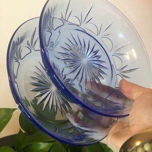 Avon American Blue Glass Bowl Set of 6